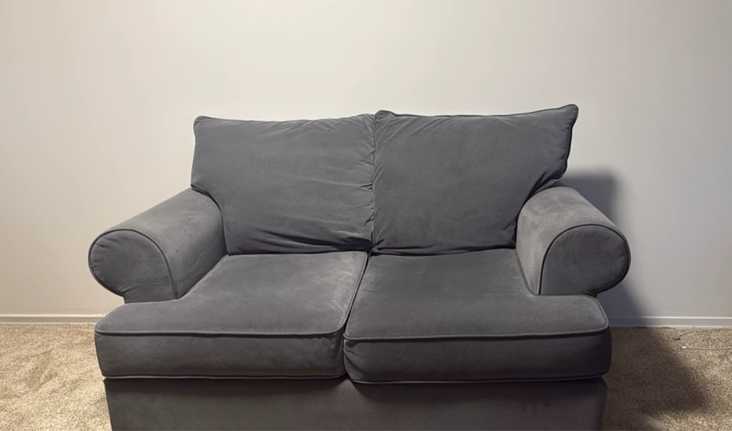 Grey loveseat couch