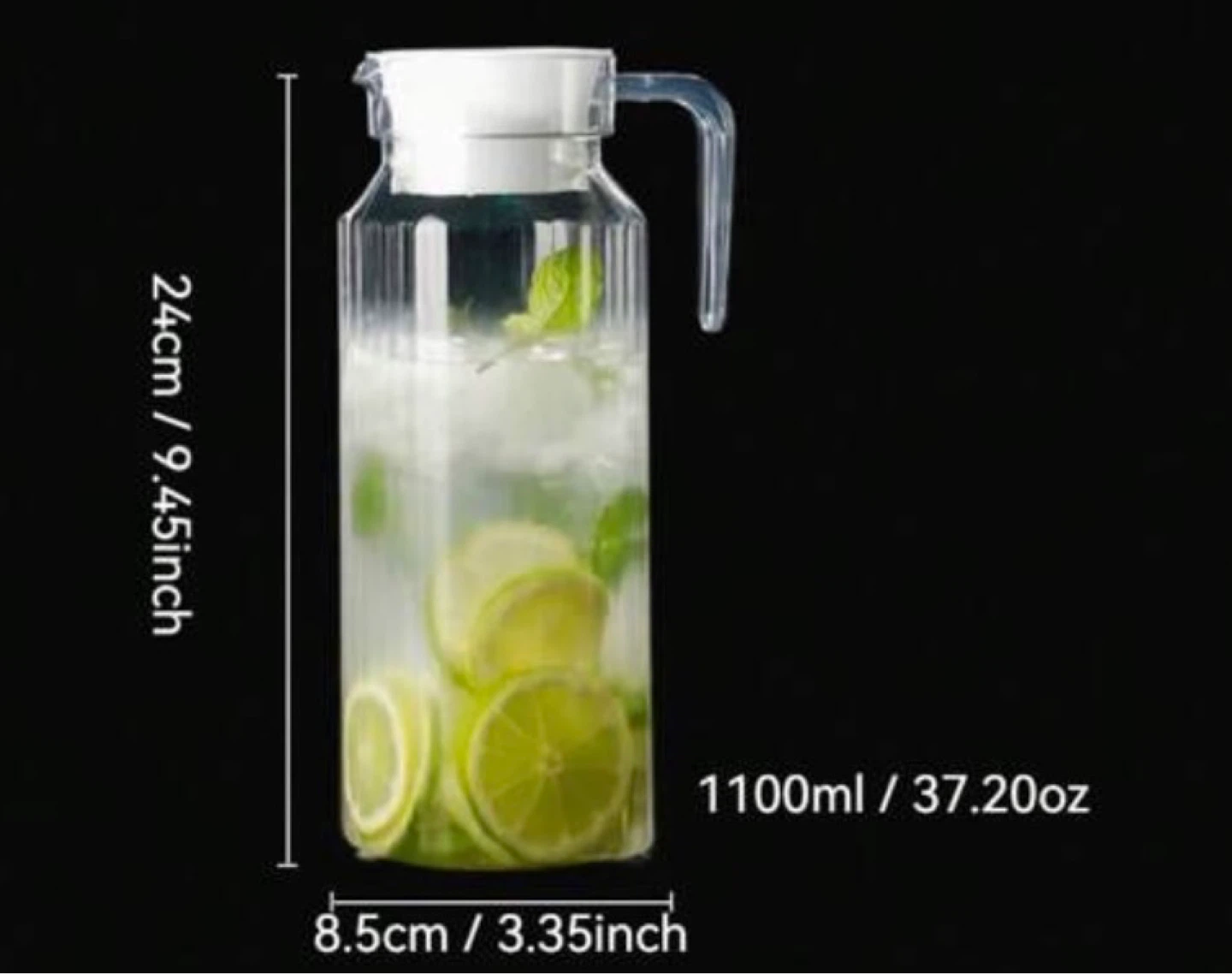 Cold Water & Juice Jug with Lid (1100ml) - Like New! - photo 4