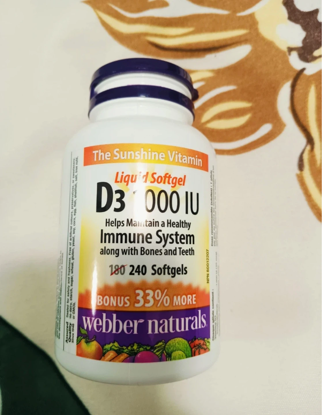 Webber Naturals Vitamin D3 1000 IU Liquid Softgels