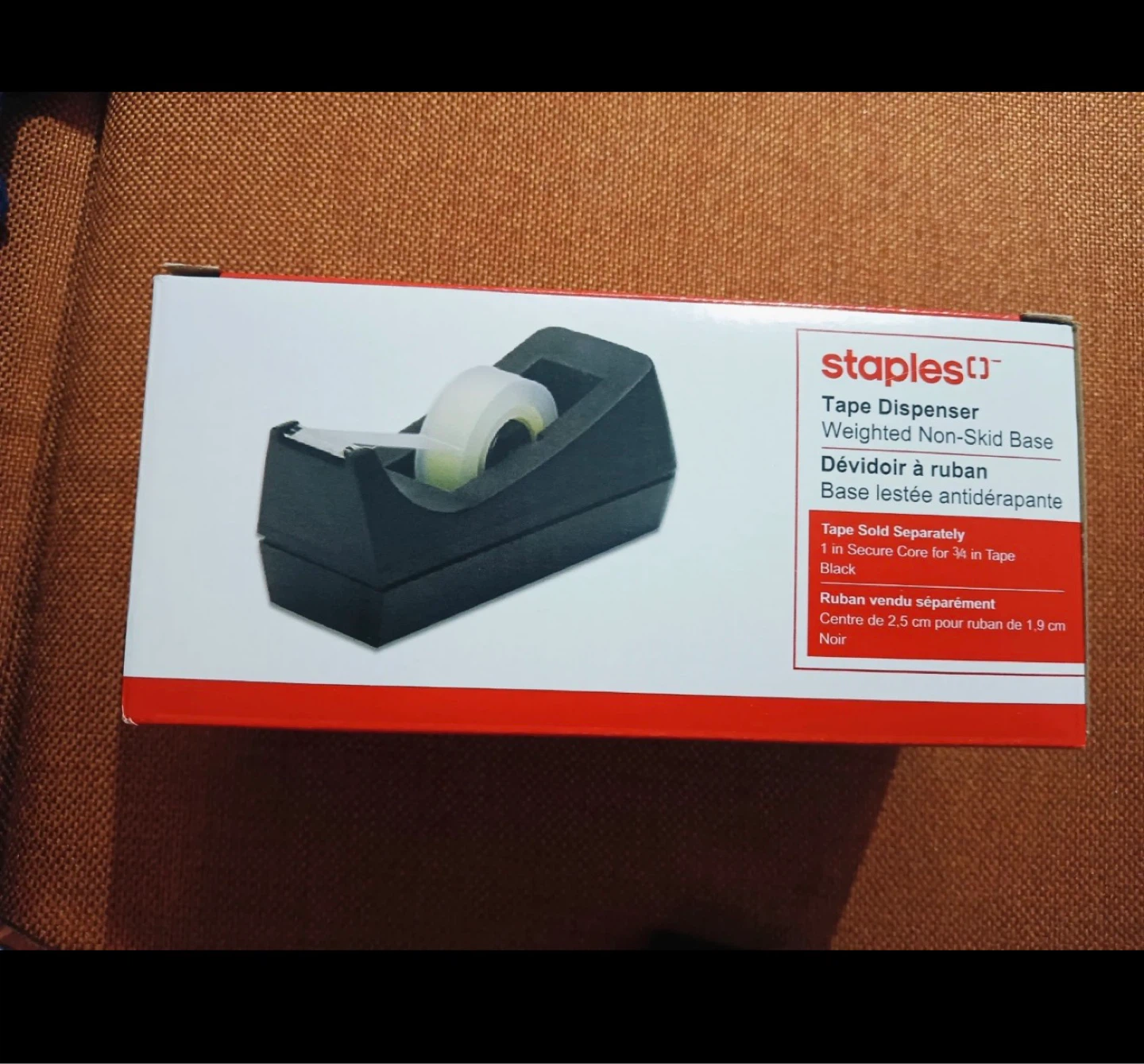 Staples Weighted Non-Skid Tape Dispenser - Black