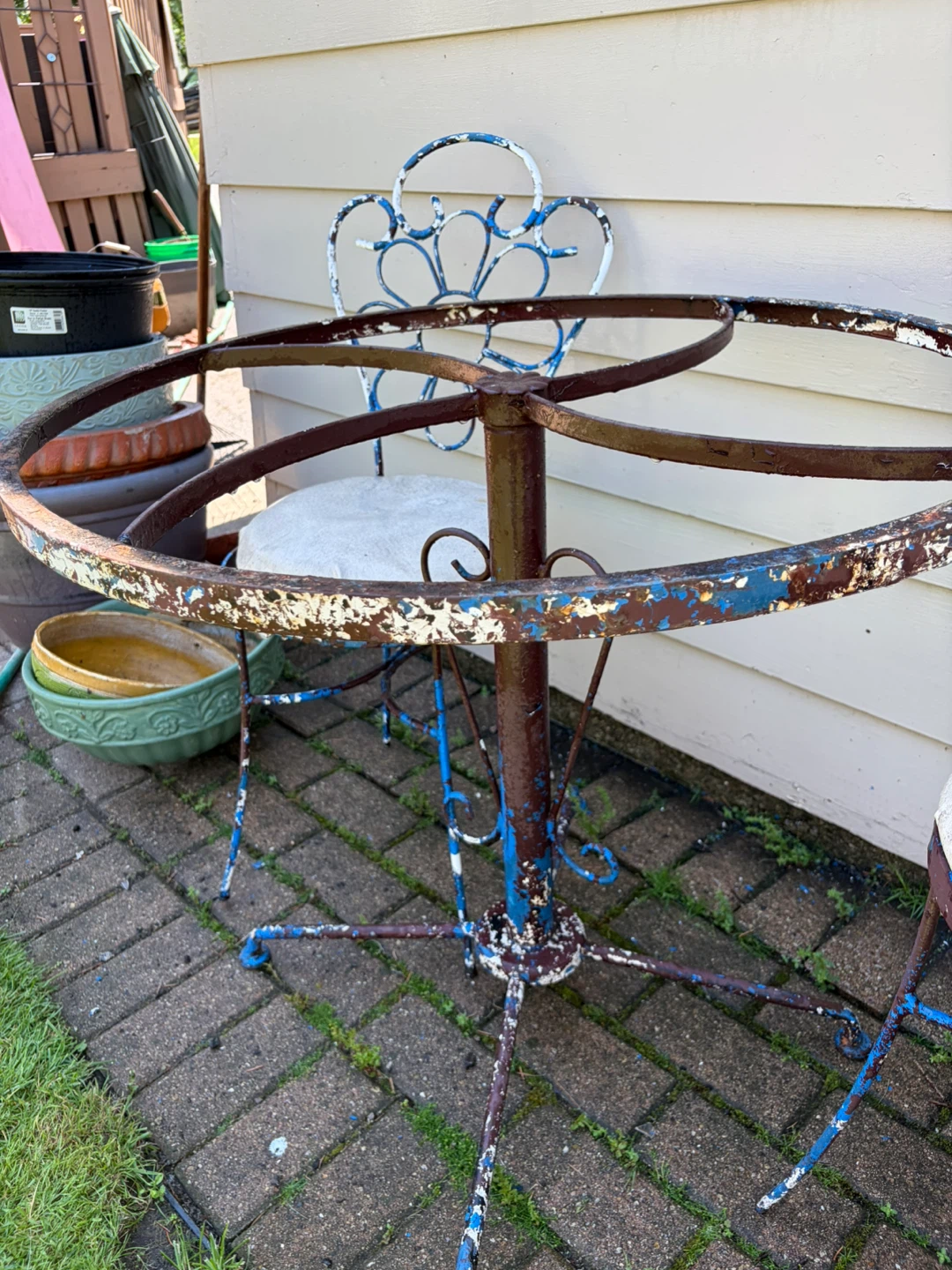 Vintage wrought iron bistro set - photo 2