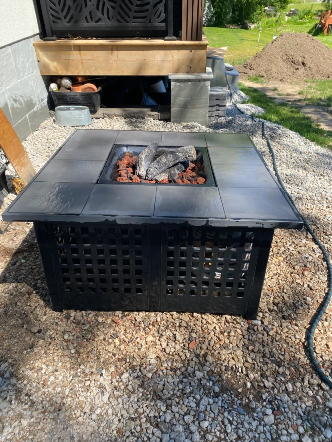 Square Gas Fire Pit Table