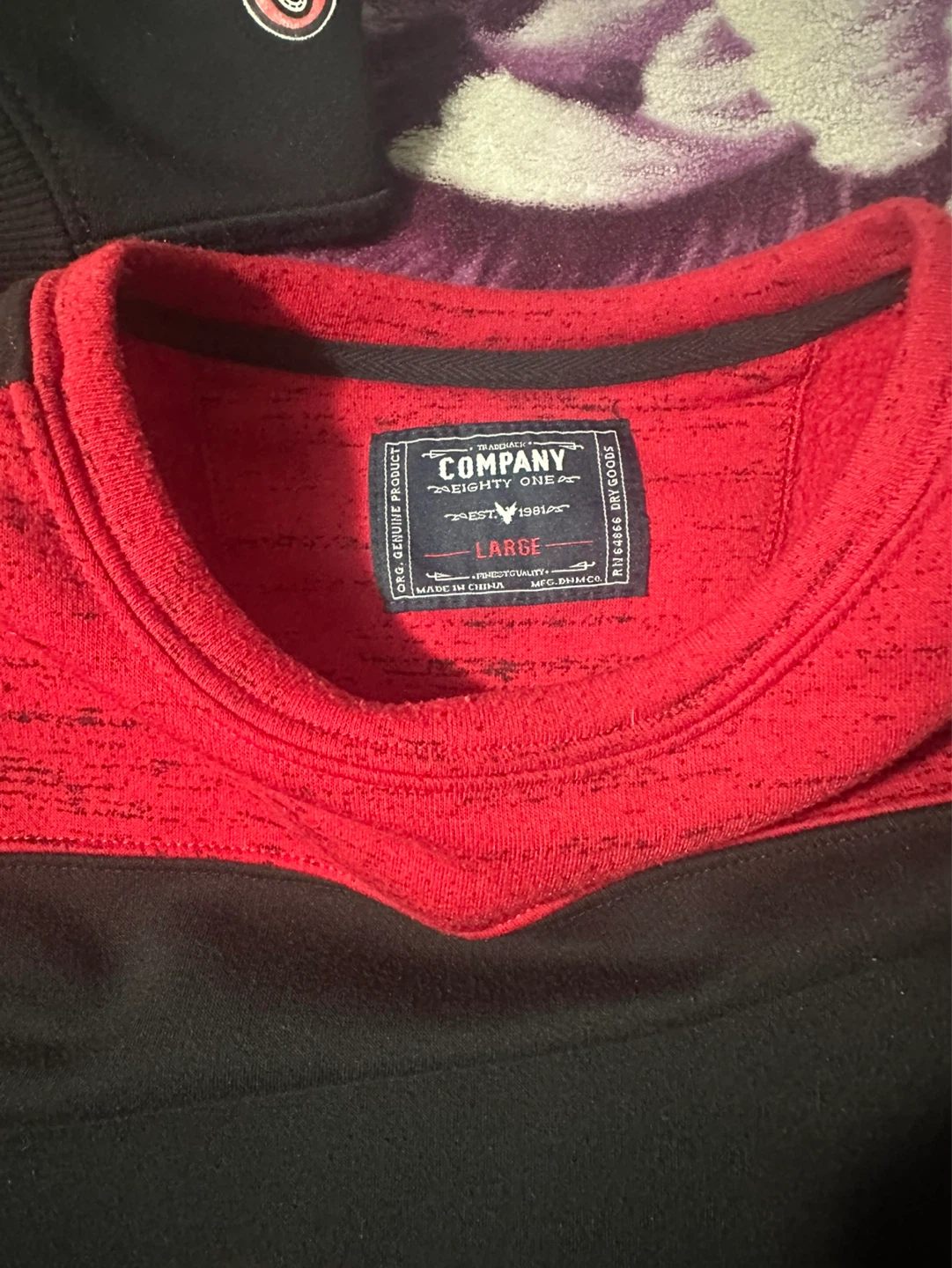 COMPANY EIGHTY ONE Crewneck Sweatshirt - Red/Black - Large - photo 4