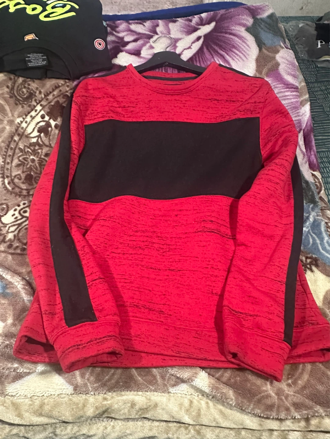 COMPANY EIGHTY ONE Crewneck Sweatshirt - Red/Black - Large
