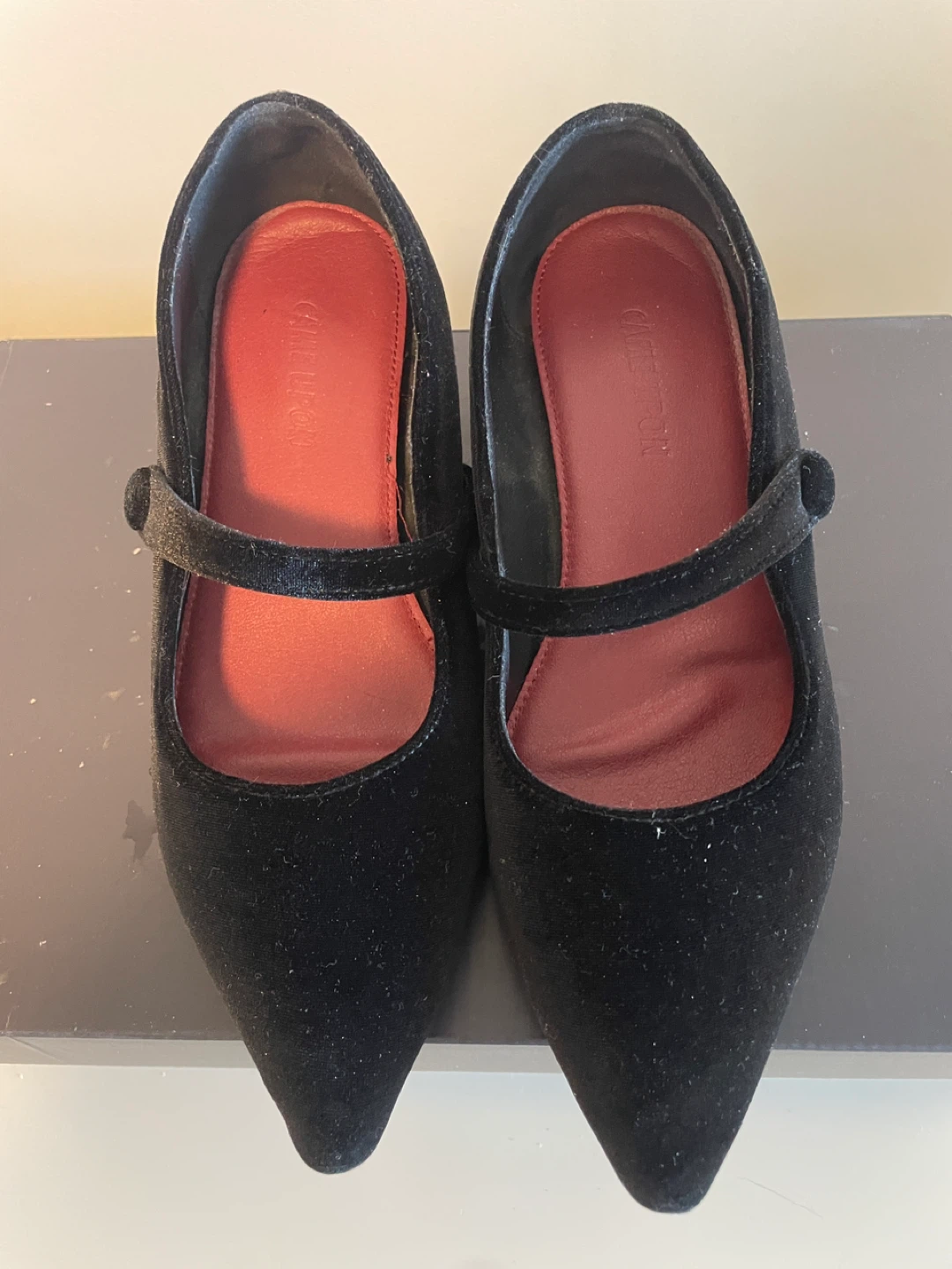 Black Velvet Mary Jane Flats
