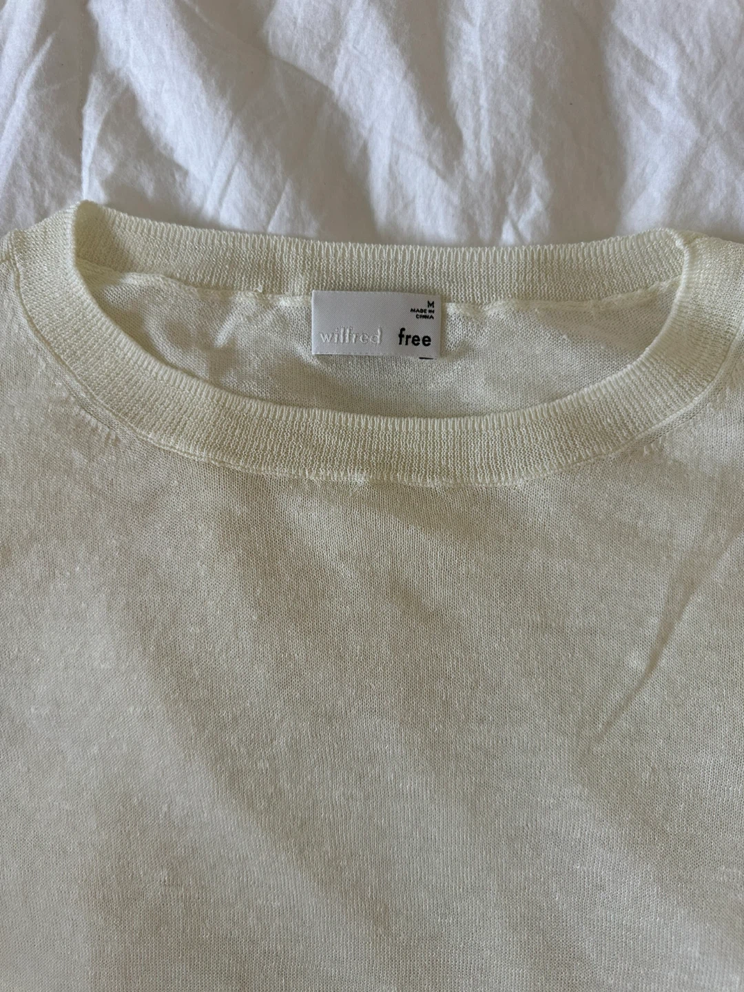Wilfred Free Knit Sheer Sweater in Cream - photo 2