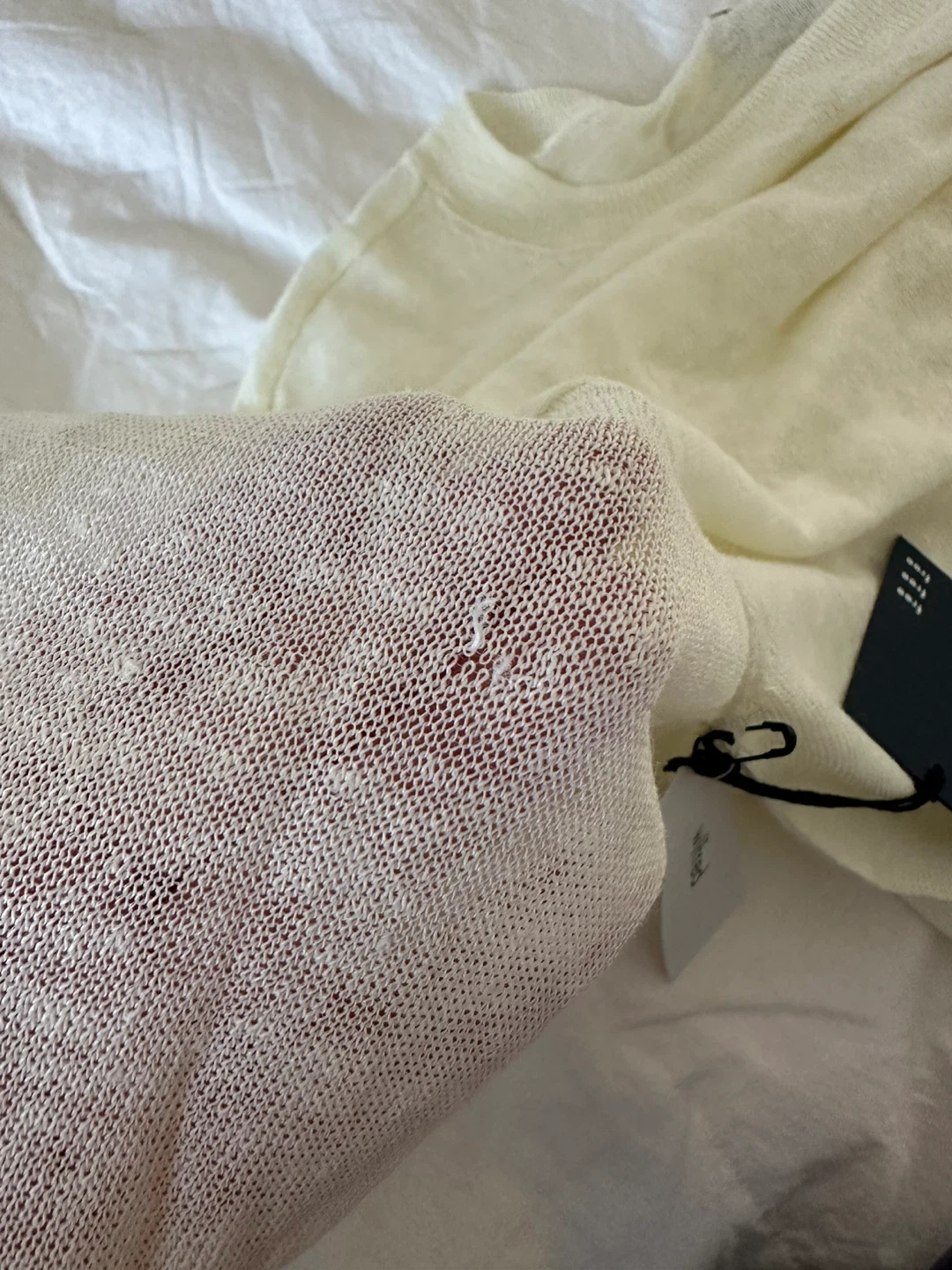 Wilfred Free Knit Sheer Sweater in Cream - photo 5