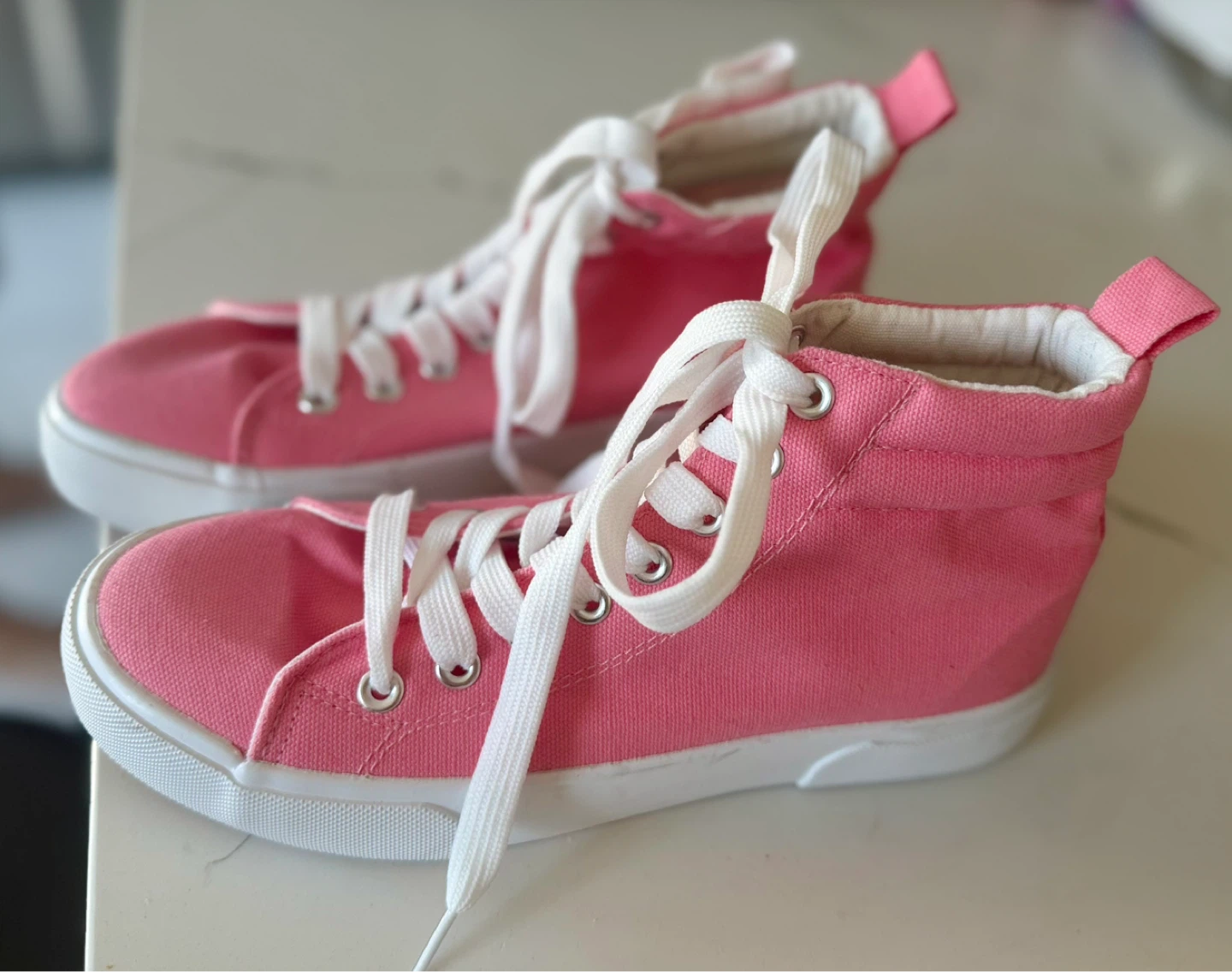 Pink High-Top Canvas Sneakers - photo 2