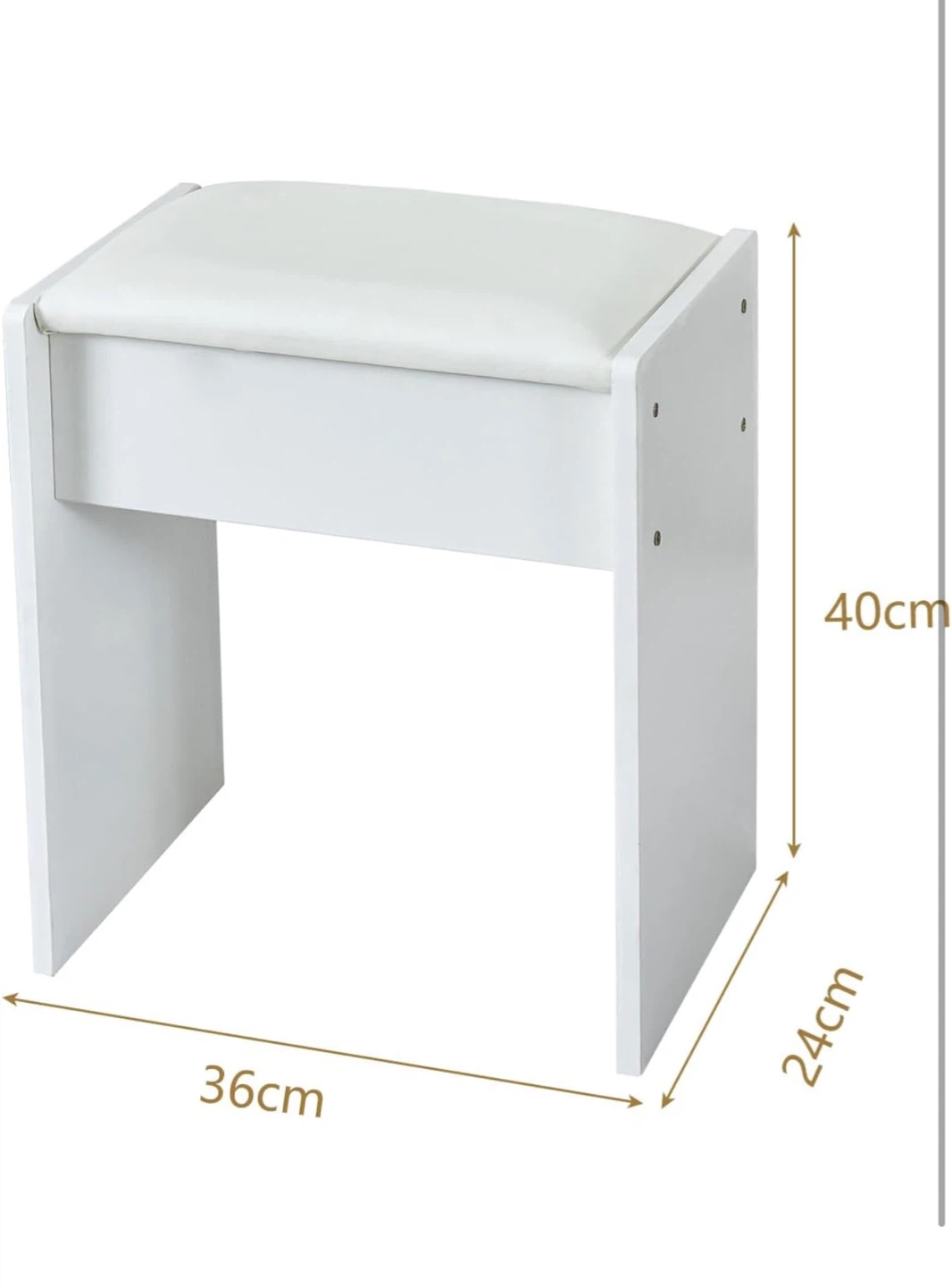 White Vanity Set with Lighted Mirror and Stool - photo 5