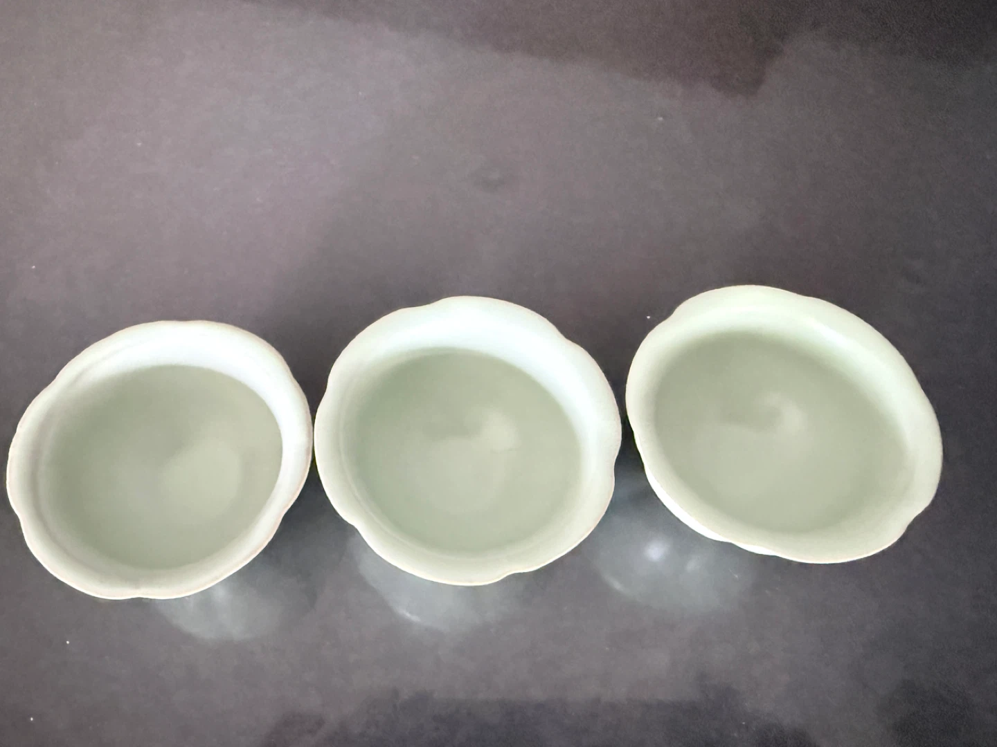 Set of 3 Light Green Ceramic Tea Cups - photo 2