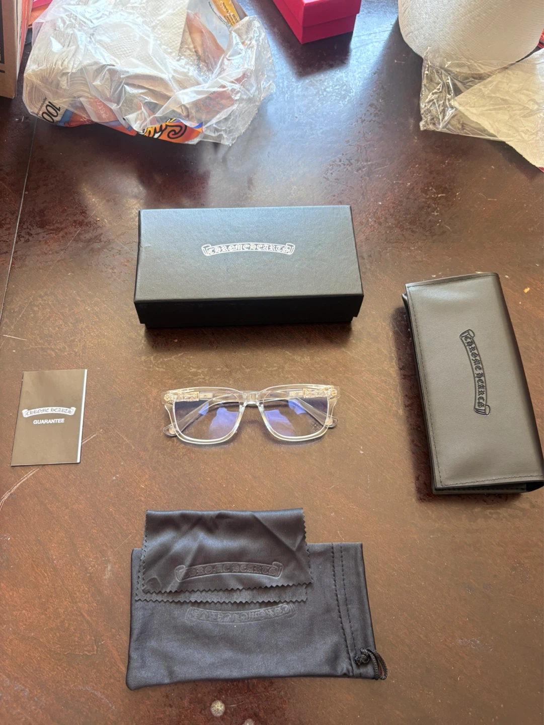 White Chrome Heart Glasses