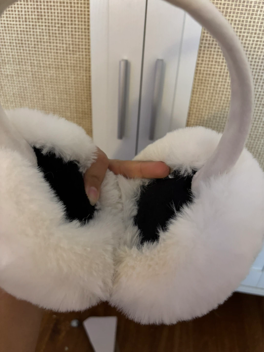 White Fuzzy Earmuffs - photo 3