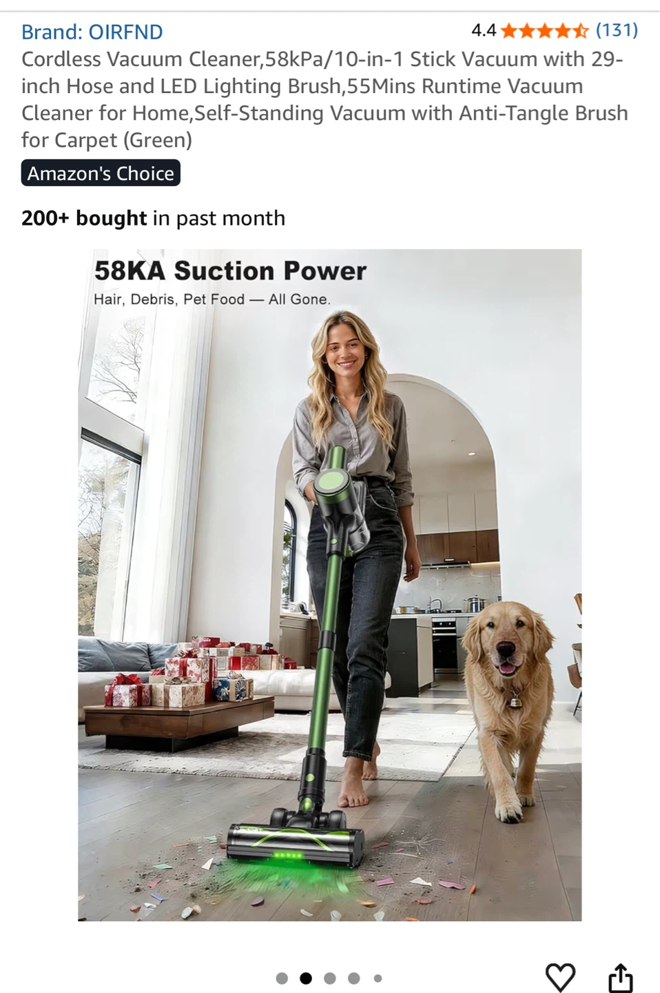 OIRFND Cordless Stick Vacuum Cleaner