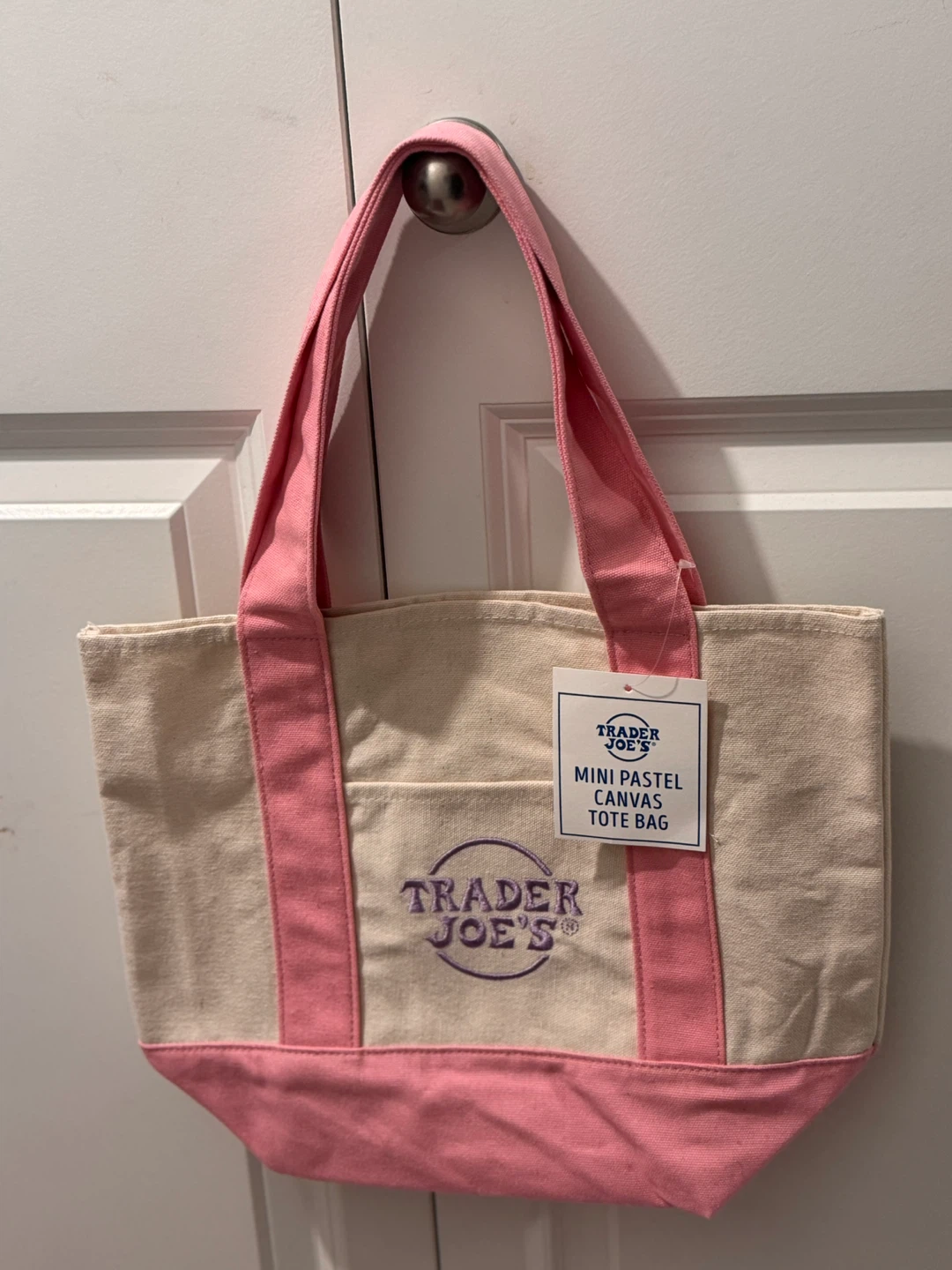 Trader Joe's Mini Pastel Canvas Tote Bag