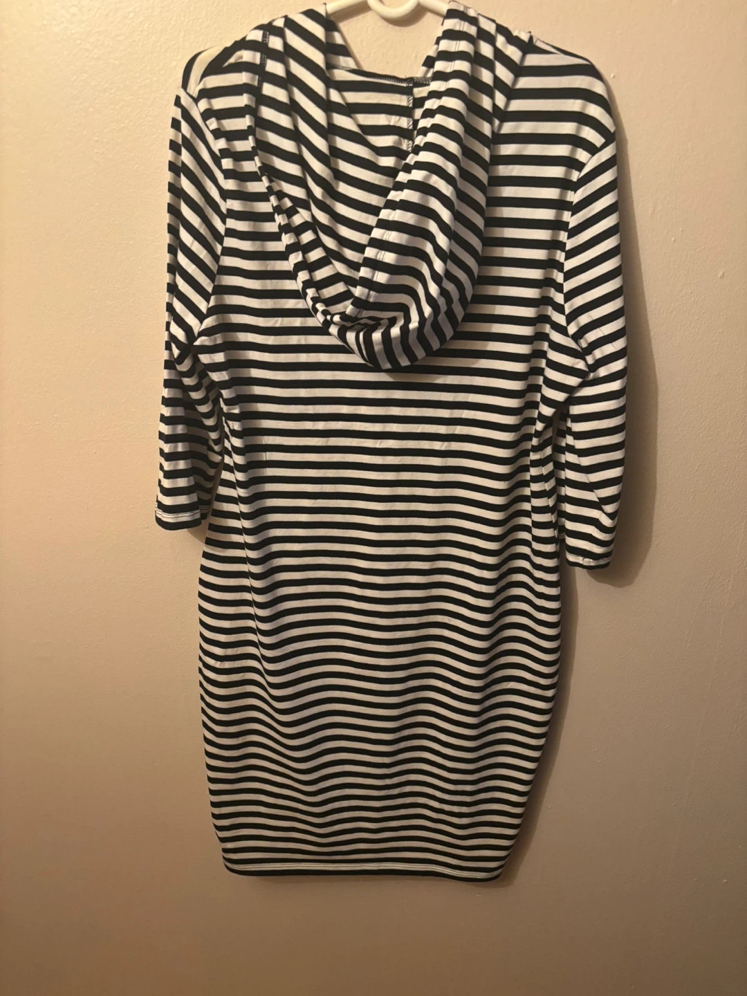 Black & White Striped Hooded Dress - photo 3