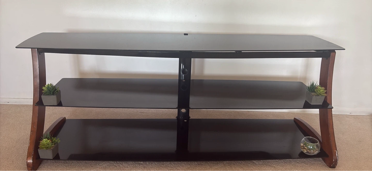 Curved Glass TV Stand