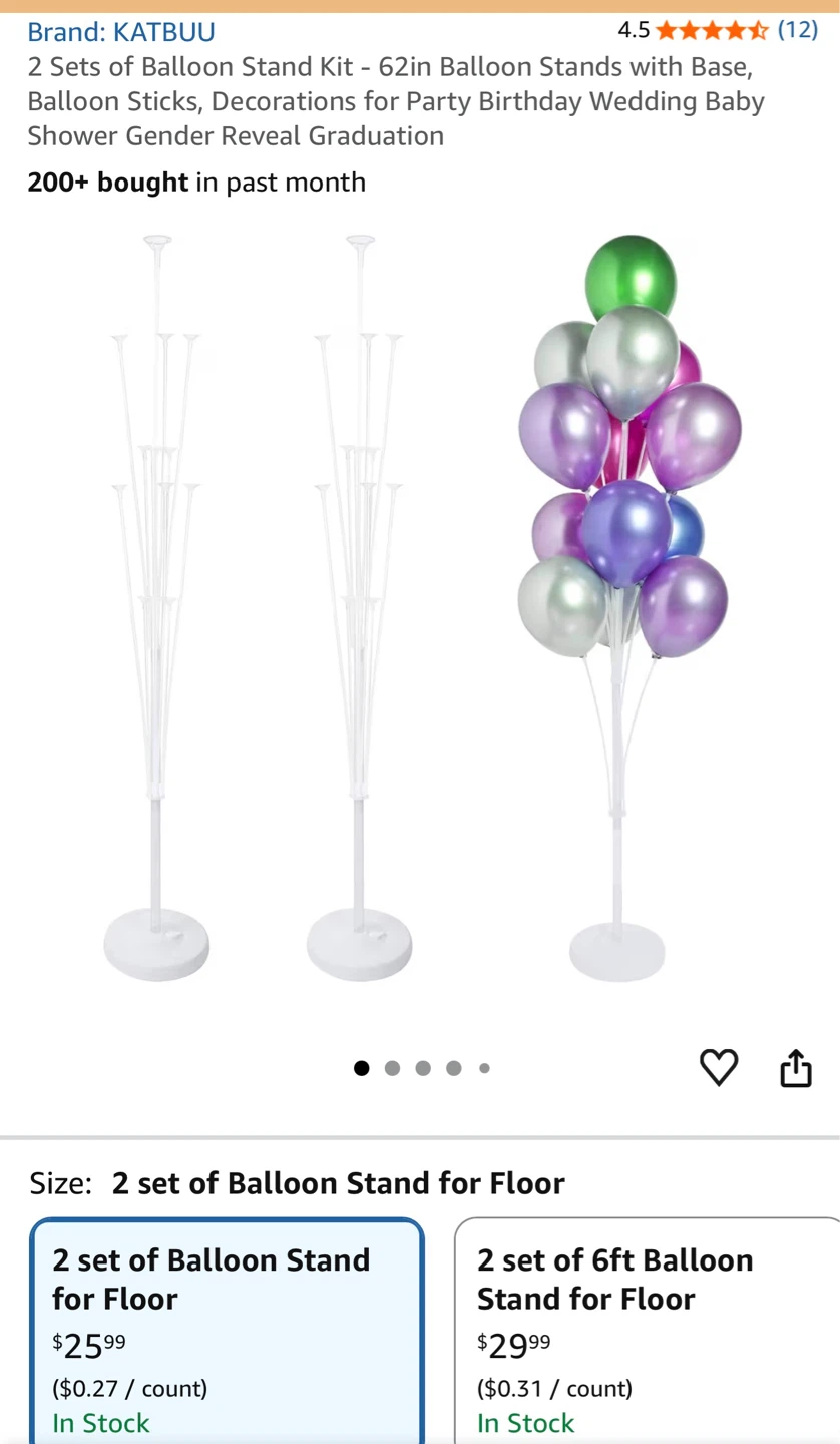 KATBUU 2 Sets Balloon Stand Kit- brand new.