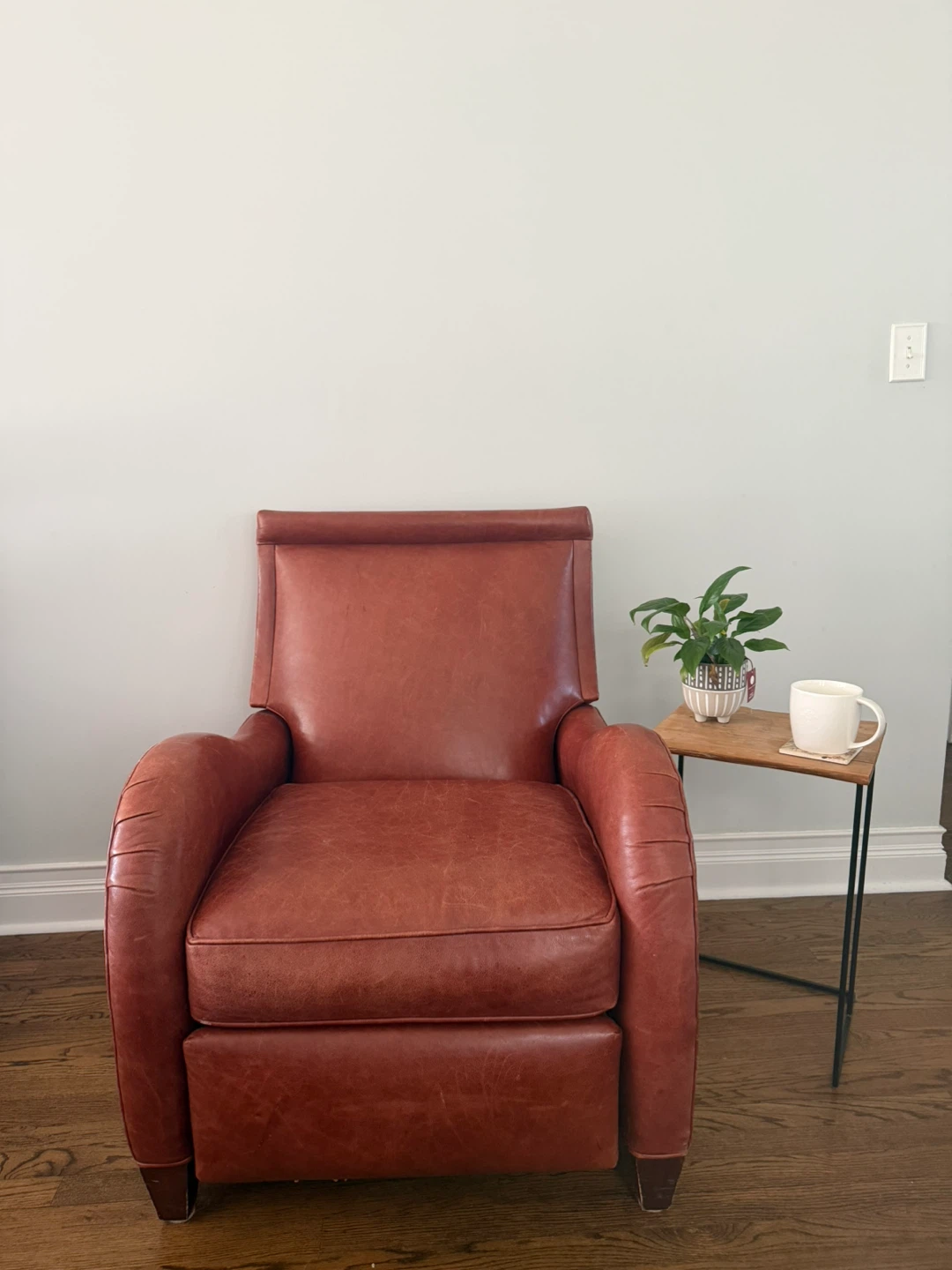 Brown Leather Recliner Armchair