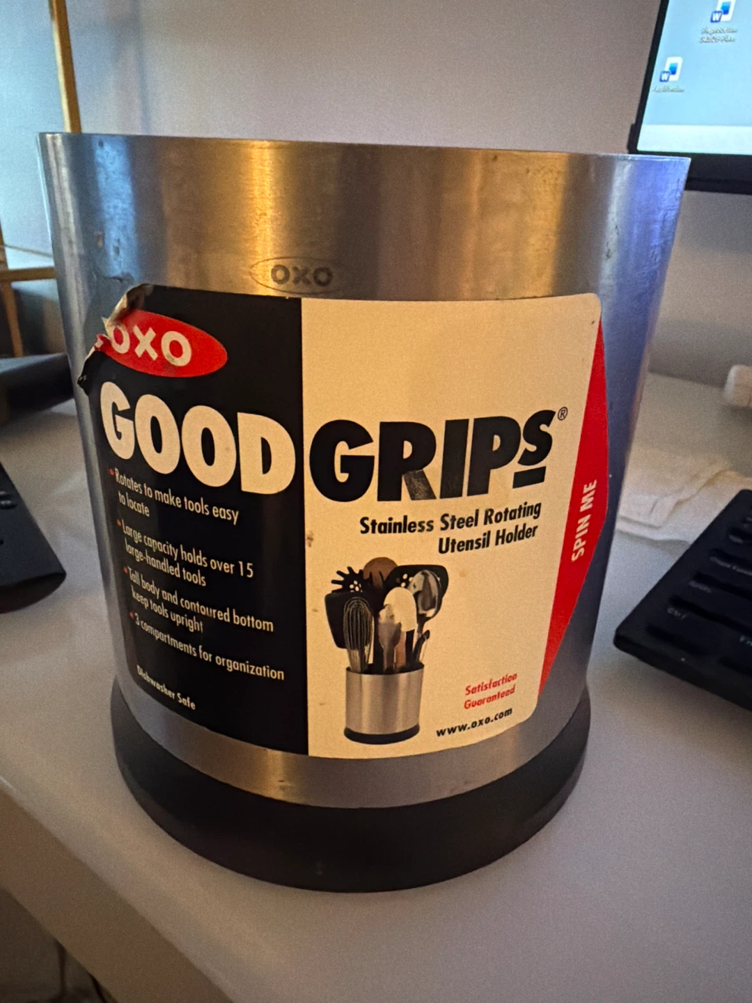 OXO Good Grips Stainless Steel Rotating Utensil Holder