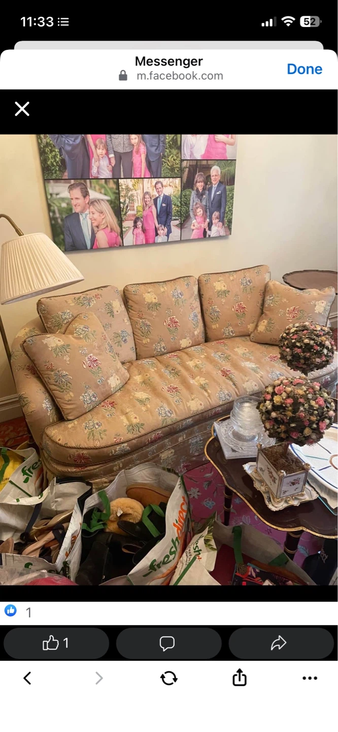 Floral Print Sofa with Matching Pillows