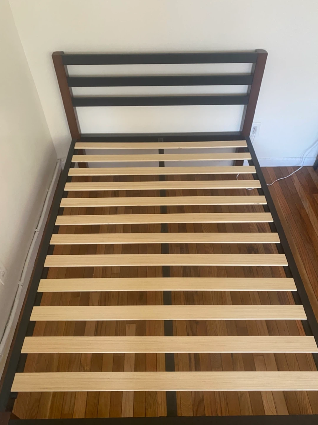 Zinus Metal Bed Frame with Wood Accents