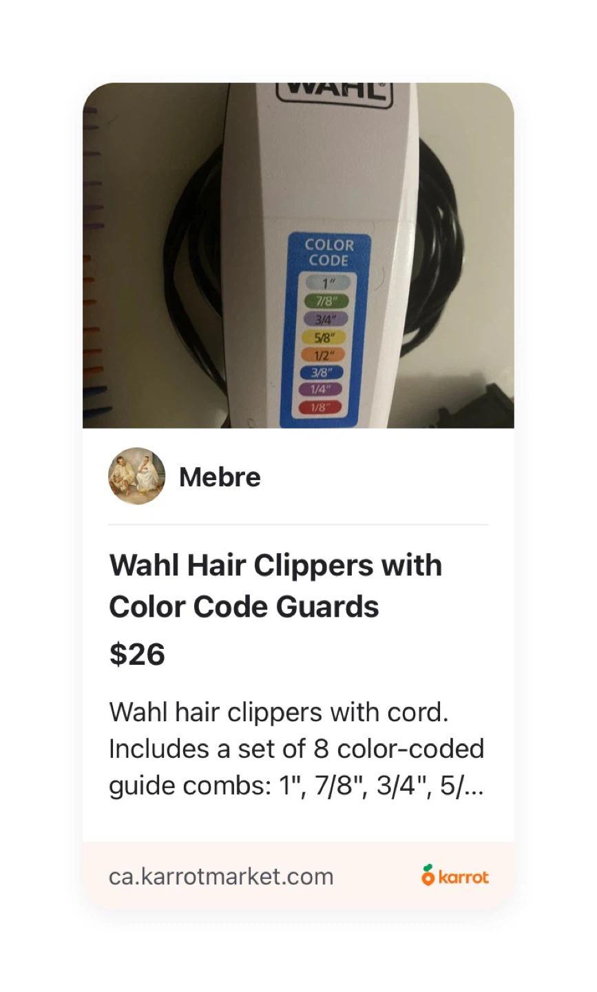 Wahl Hair Clippers with Color Code Guards
