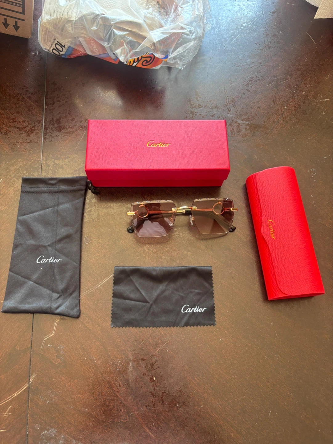 Cartier Rimless Sunglasses (Black Frames)