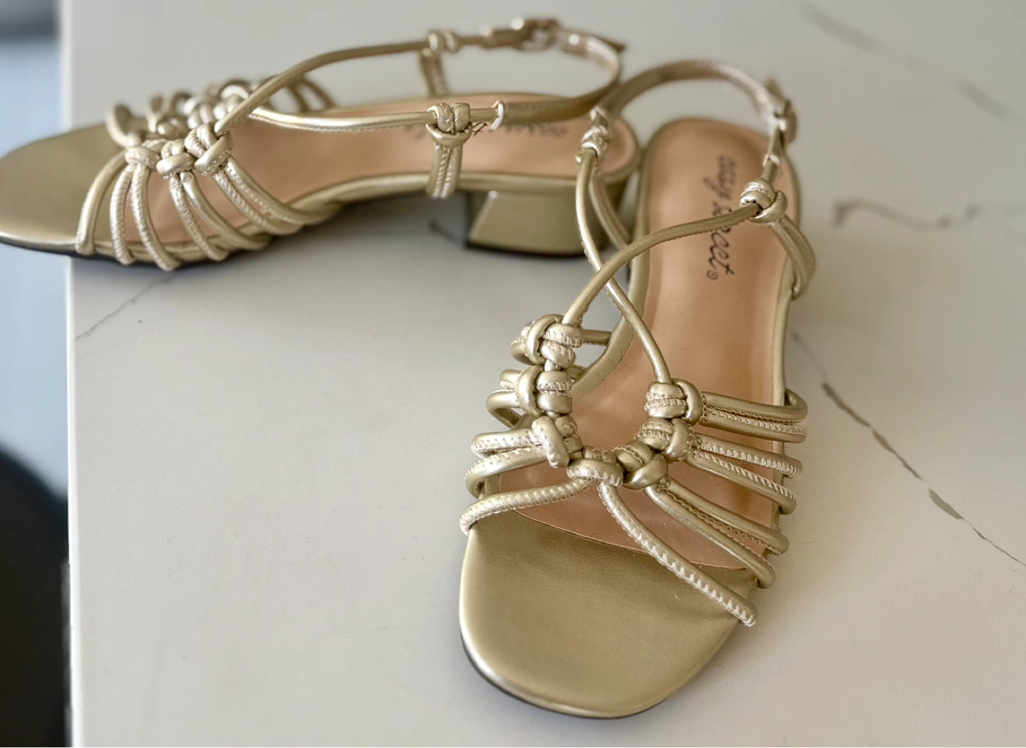 Kelly & Katie Gold Knot Sandals