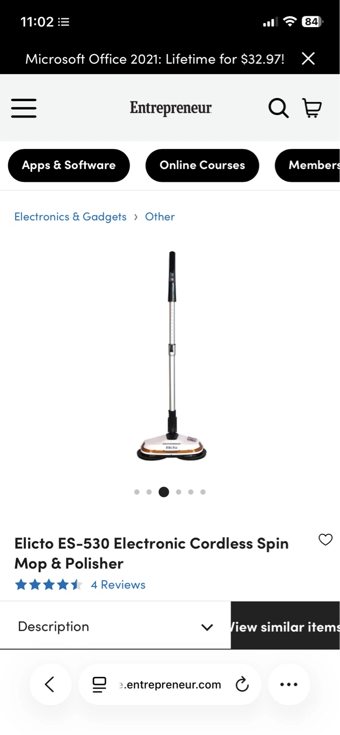 Elicto ES-530 Electronic Cordless Spin Mop & Polisher - photo 3