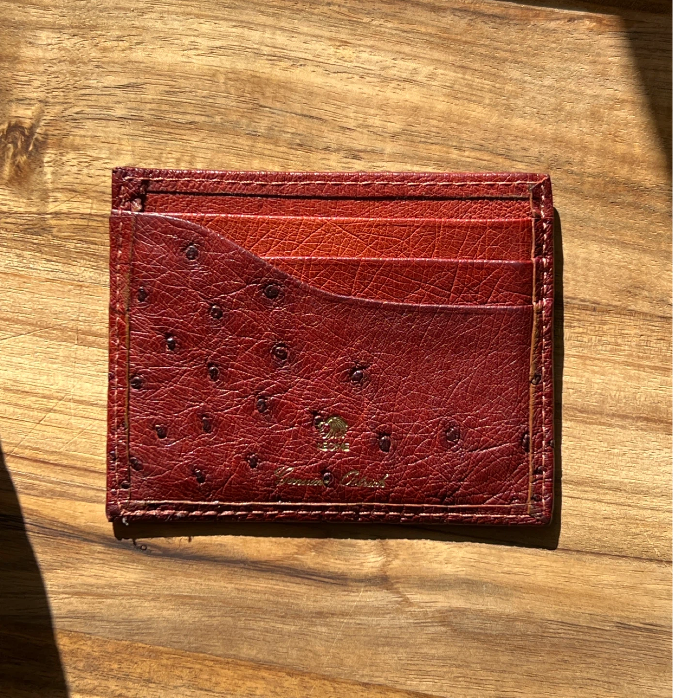 Leone Ostrich leather card holder