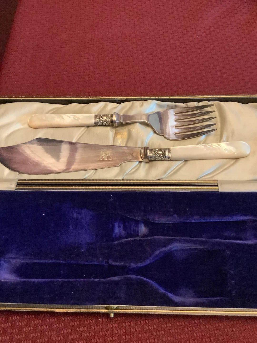 Vintage Mother of Pearl Cutlery Set - Fish Knife and Fork - photo 2