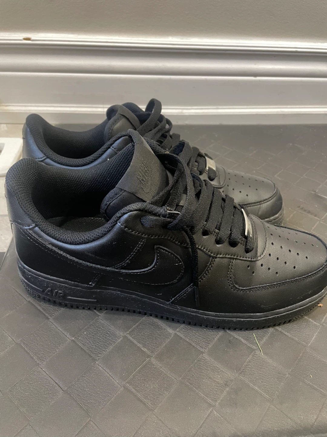 Nike Air Force 1 Low Black Leather Sneakers - photo 4