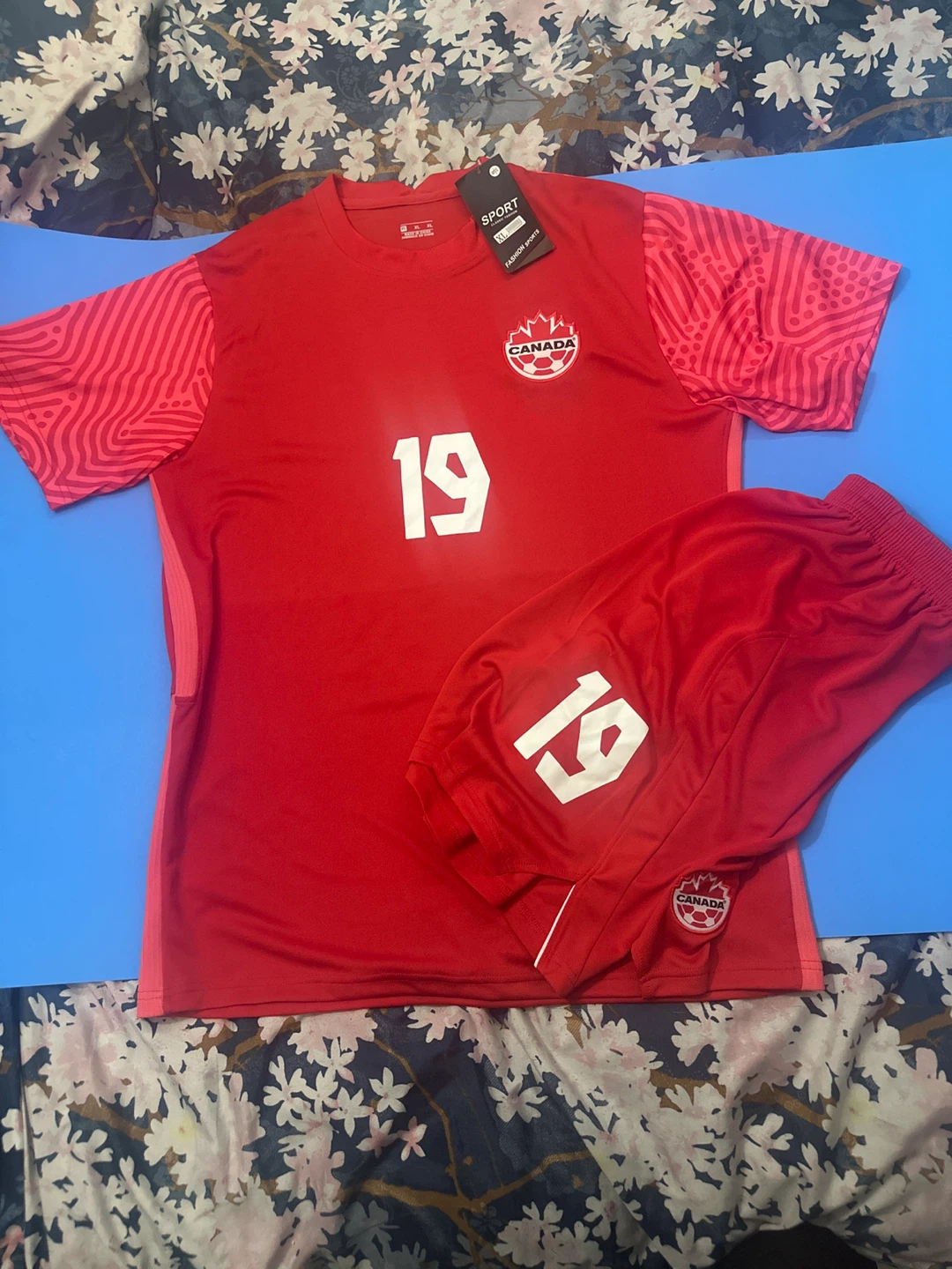 Canada Soccer Alphonso Davies 19 Jersey & Shorts Set