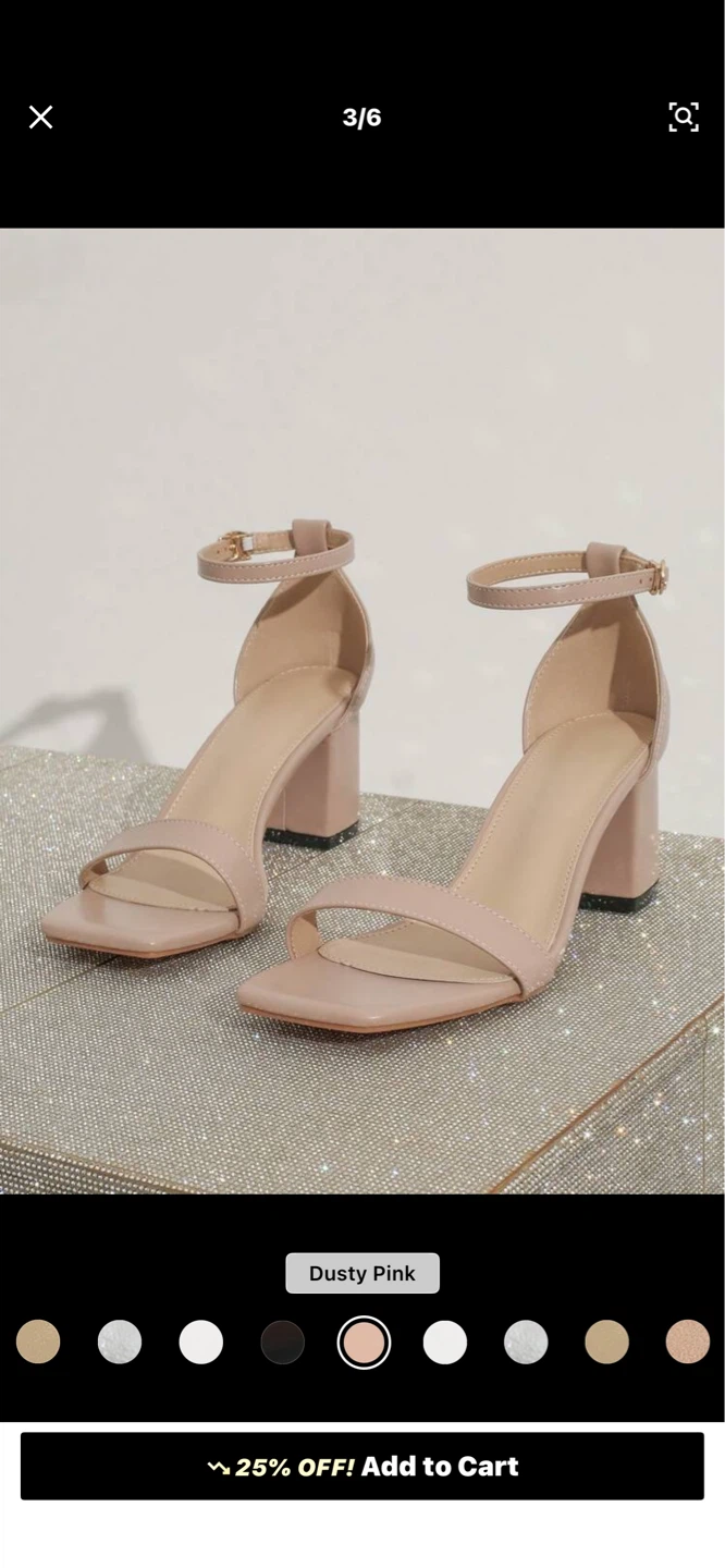 Dusty Pink Block Heel Sandals from Shein - photo 3