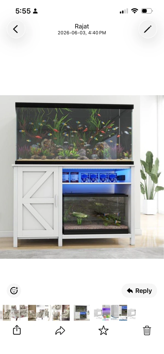 New White 52" Aquarium Stand