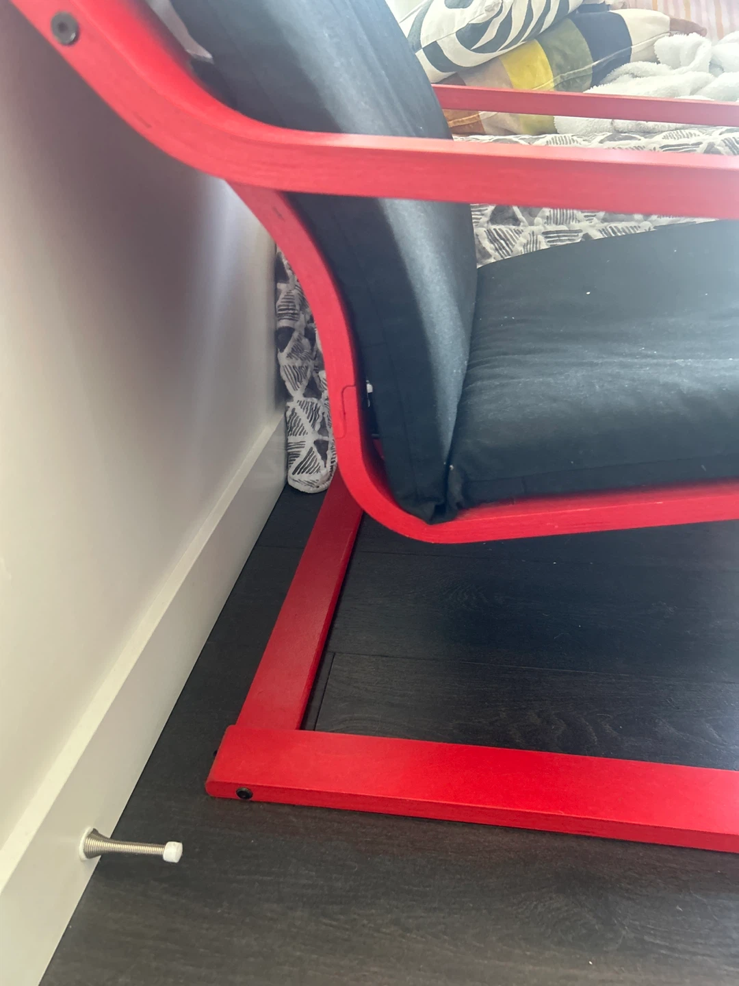 Armchair ikea red  with Black Cushion - photo 3