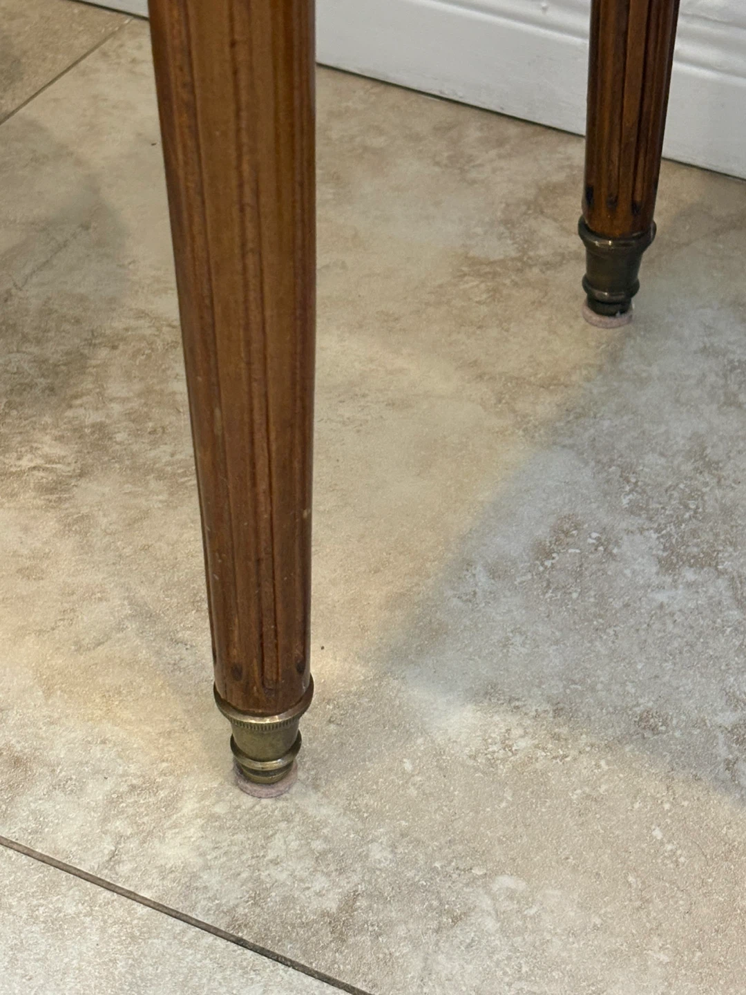 Antique Marquetry Nightstand with Brass Accents - photo 4