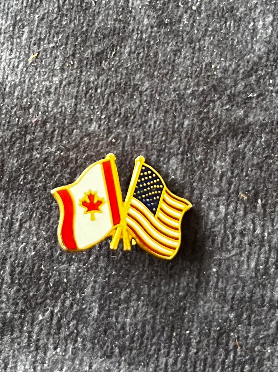 Canadian and American Flag Enamel Lapel Pin