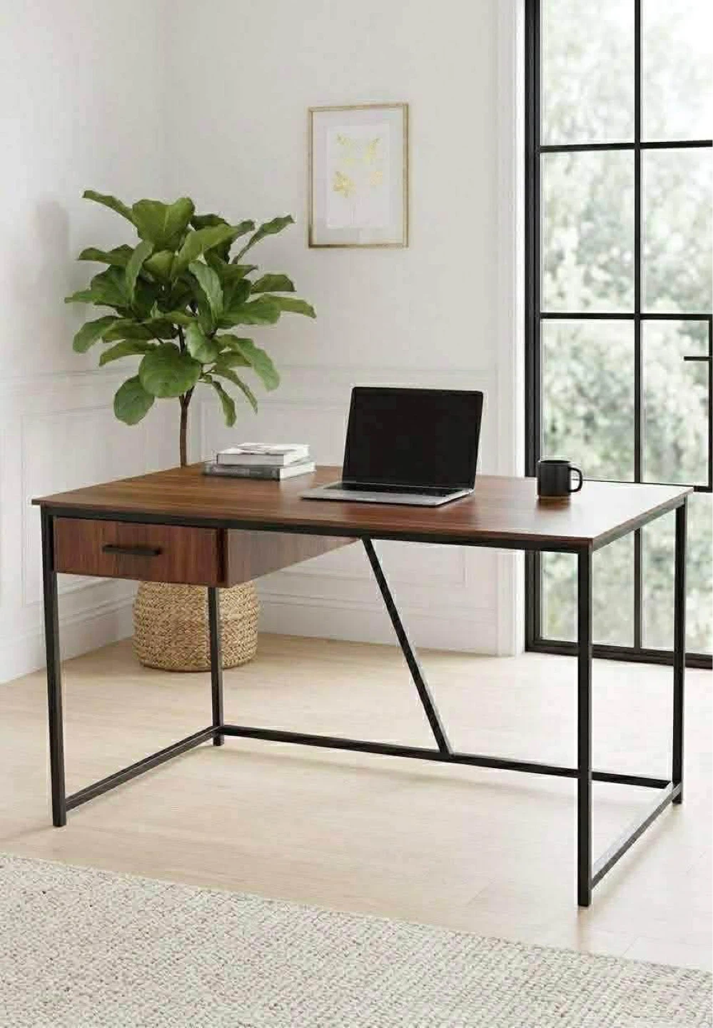 Modern Writing Desk with Drawer - photo 3