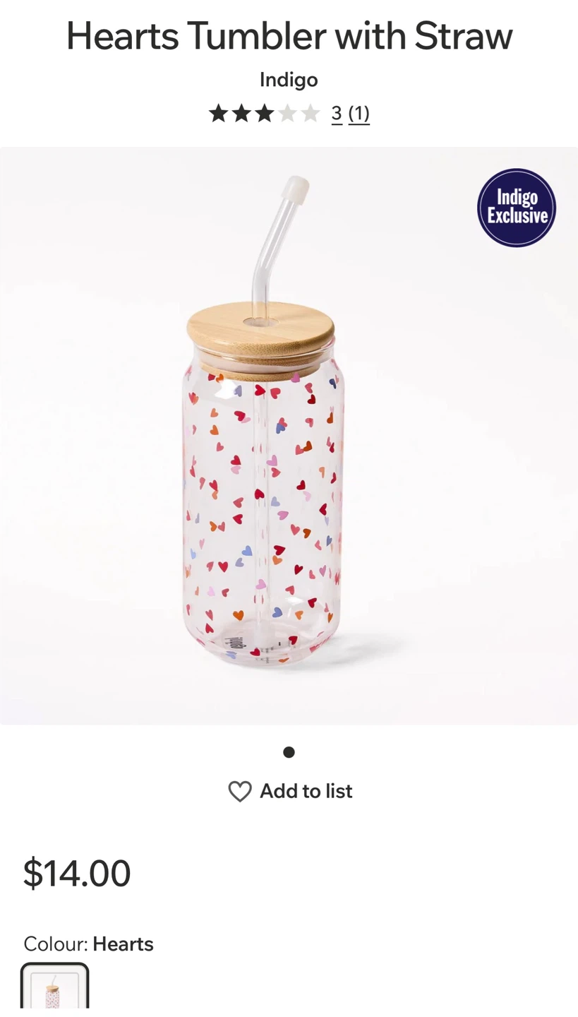 Indigo "Bow Glass Tumbler" with Straw - photo 4