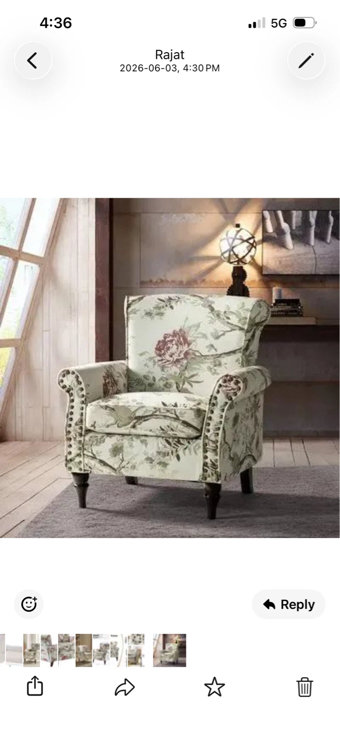 New Floral Accent Chair