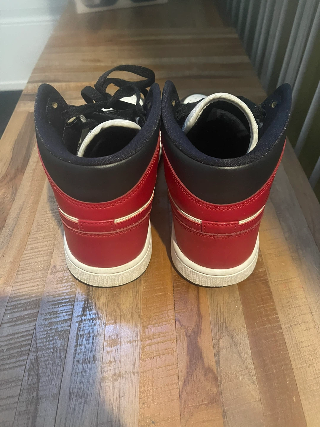 Air Jordan 1 Mid Red Black White Sneakers - photo 3