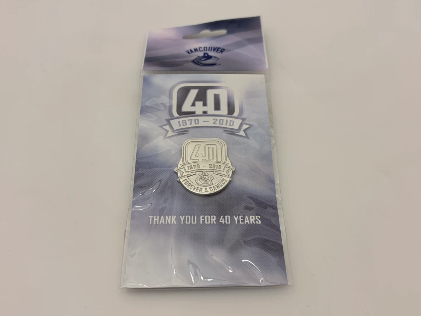 New Canucks 40th Anniversary 1970-2010 Commemorative Pin