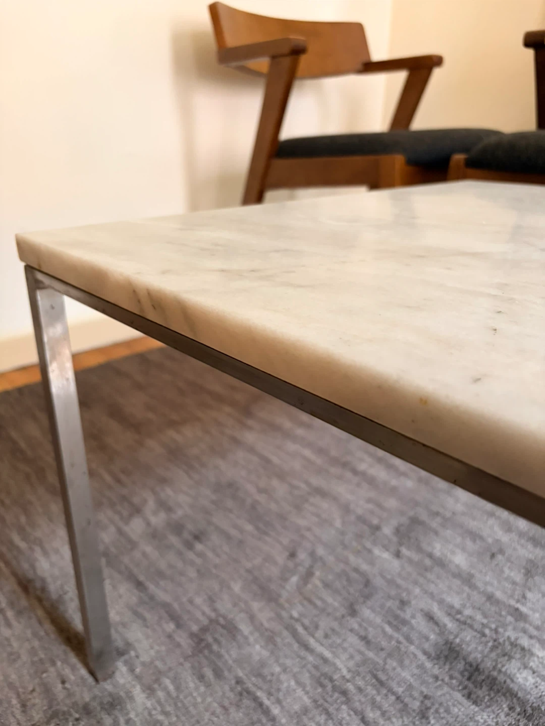 Marble Top Side Coffee Table with Metal Frame - photo 4