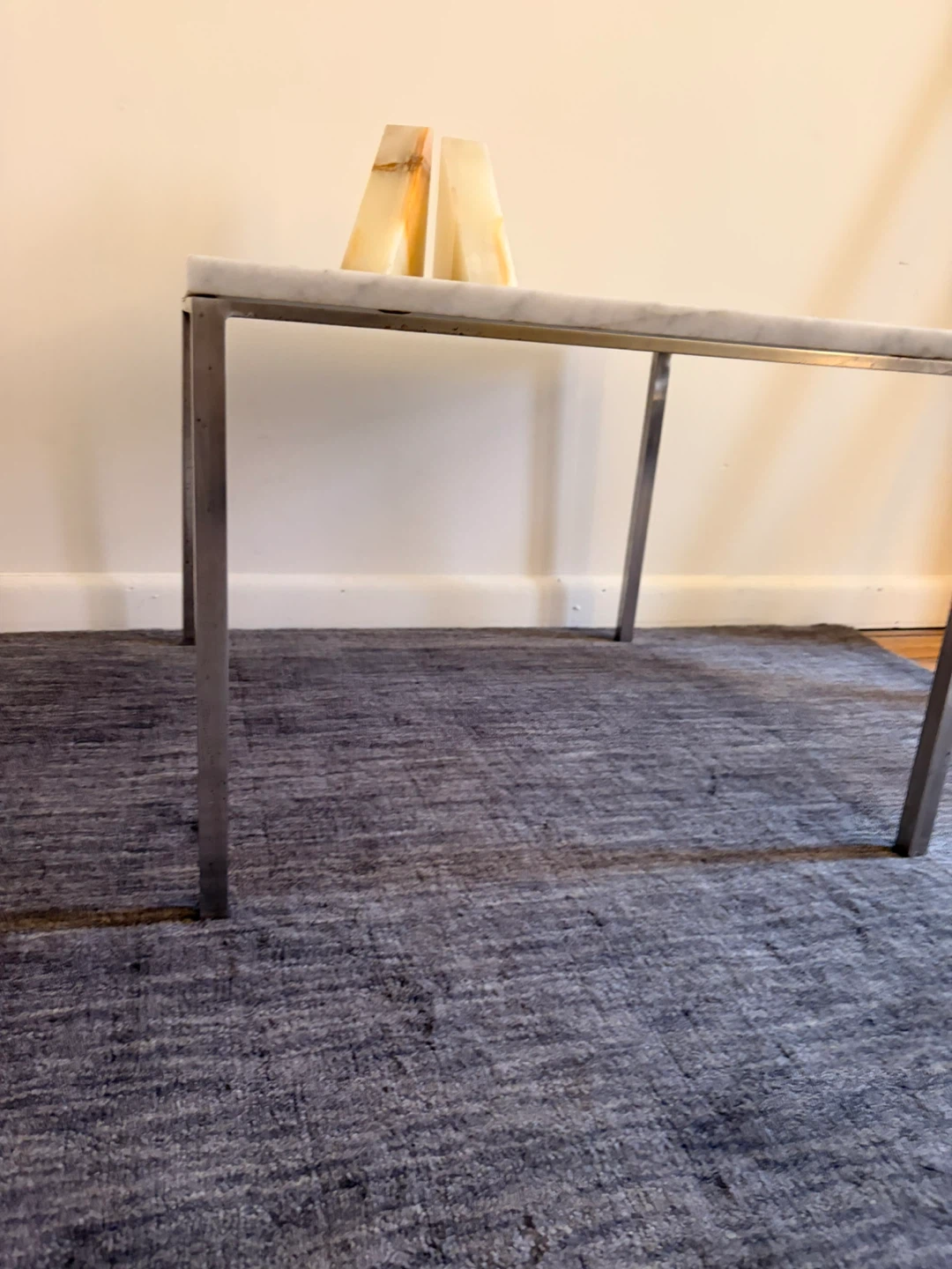 Marble Top Side Coffee Table with Metal Frame - photo 2