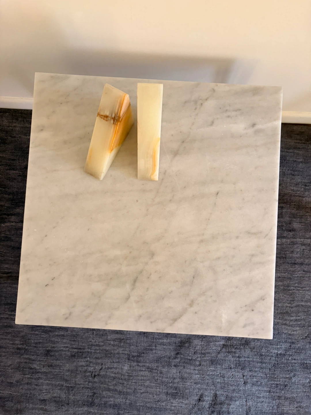 Marble Top Side Coffee Table with Metal Frame