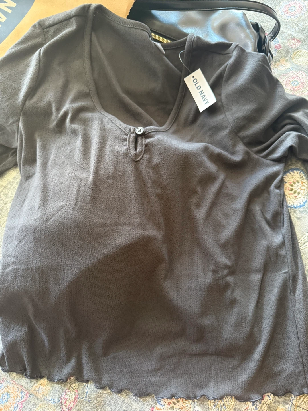 Old Navy Women's Long Sleeve Top - Grey - Size L