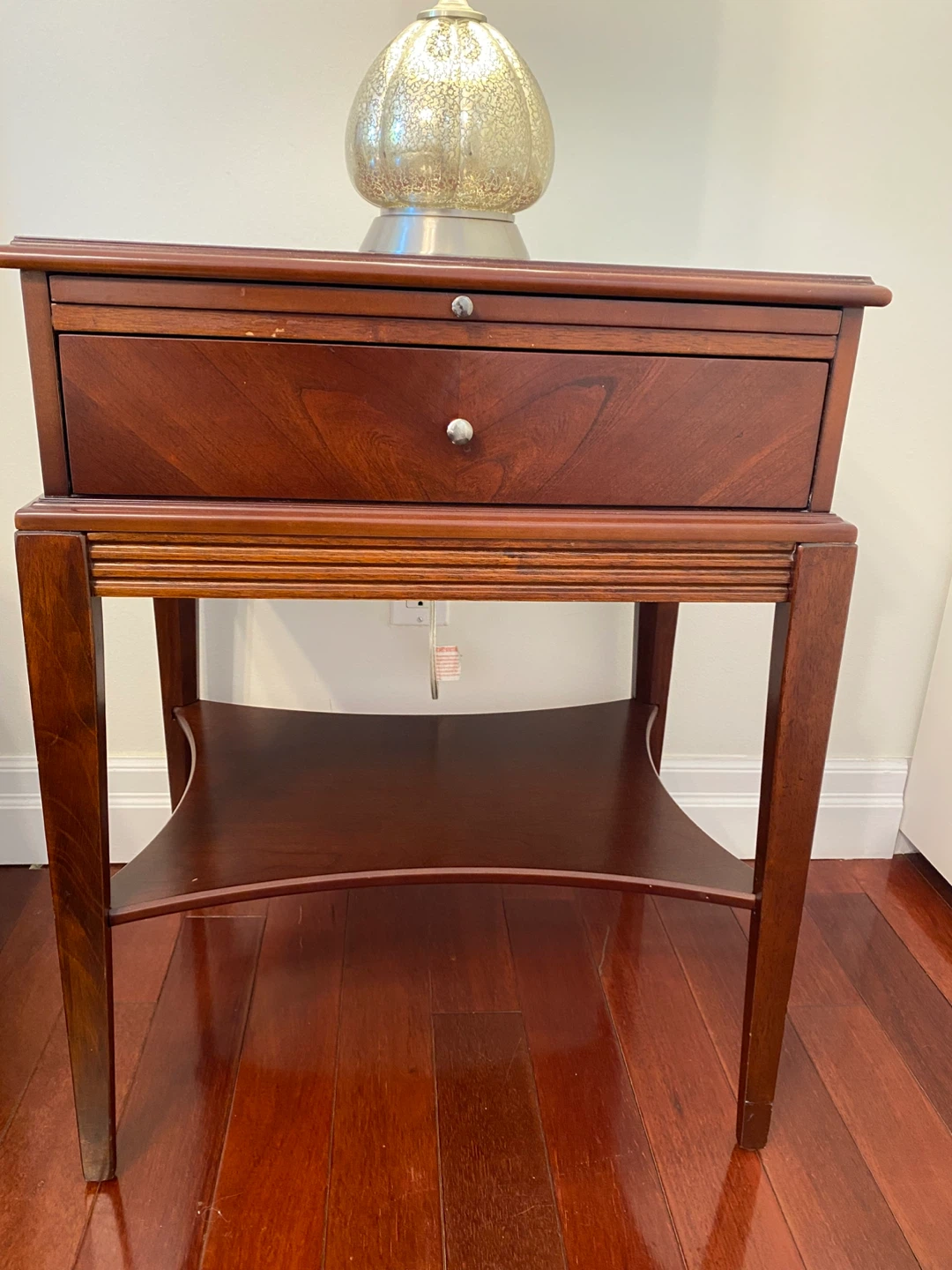 Solid Wood End Tables with Pull-Out Serving Tray – Set of 2