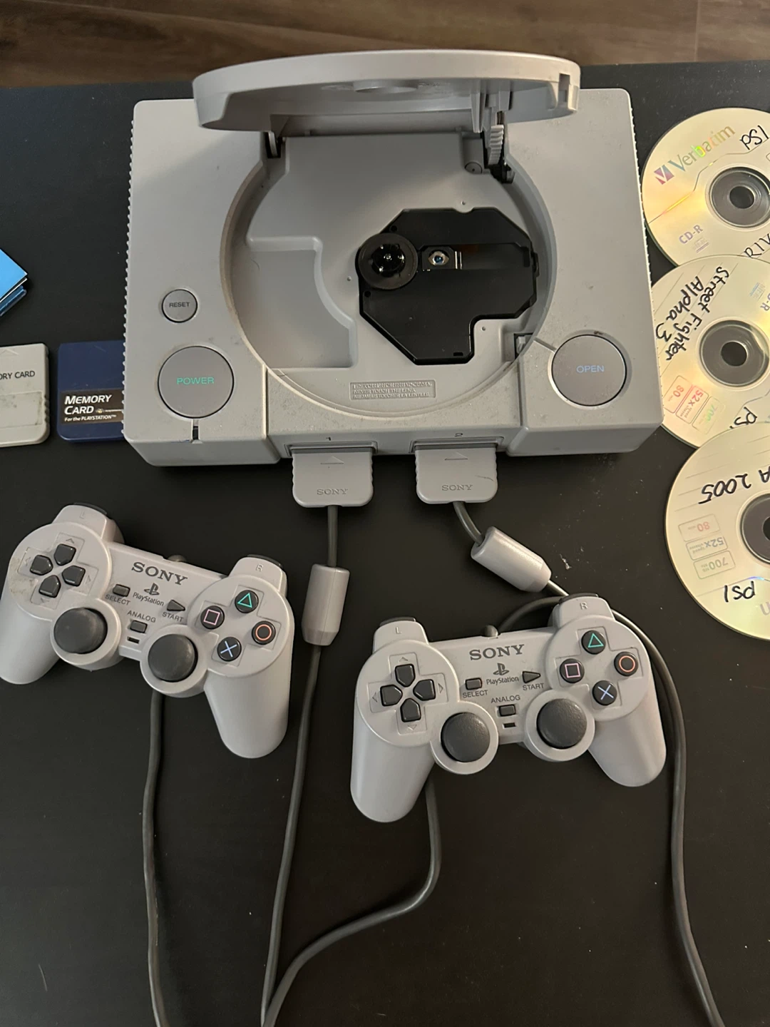 Sony PlayStation 1 Console with Games and Controllers - photo 2