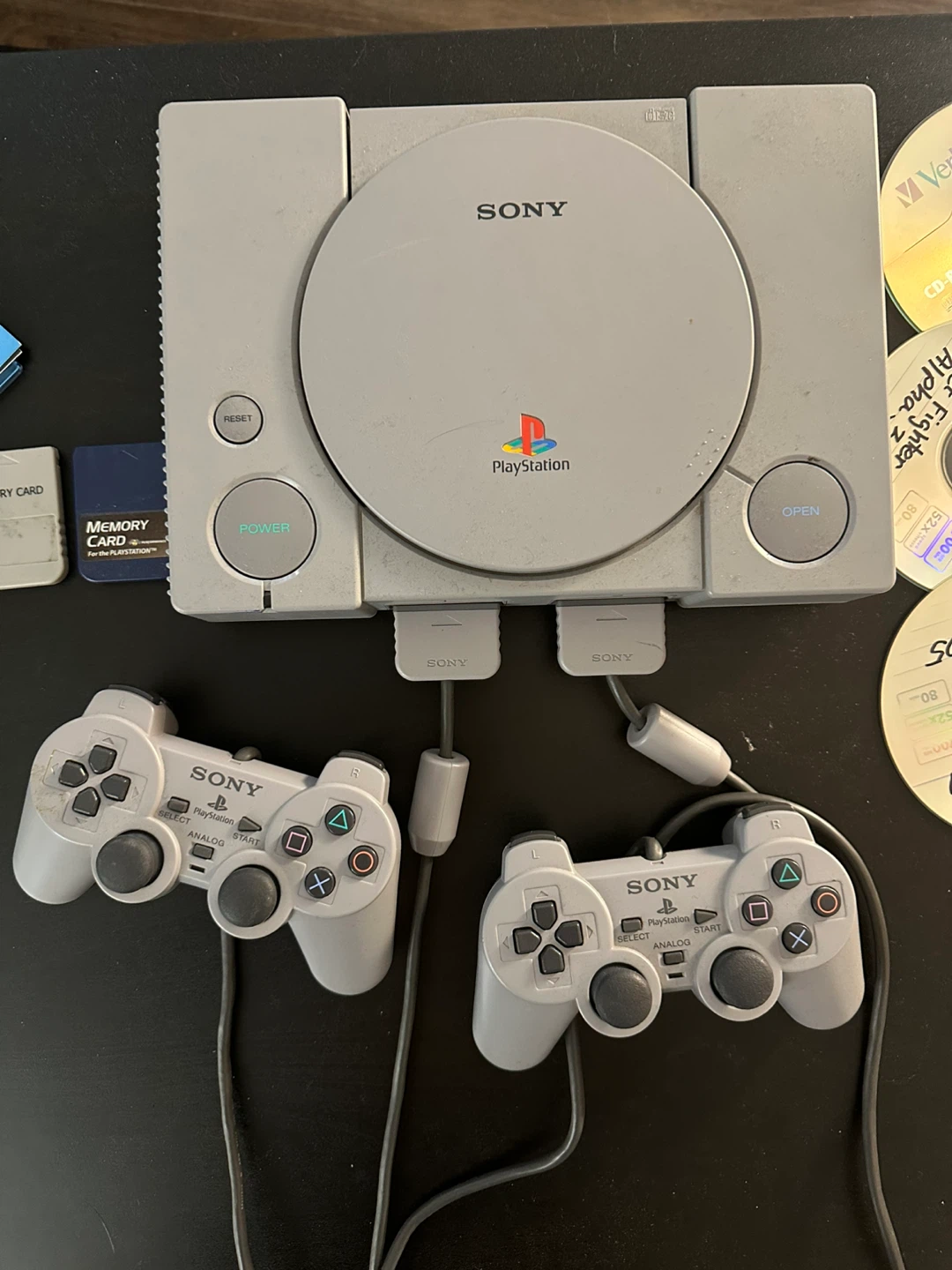 Sony PlayStation 1 Console with Games and Controllers